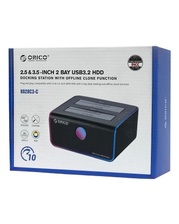  Док-станция для 2 HDD Orico 8828C3-C-BK 10Gbps USB-C черная
