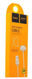 Usb Кабель-зарядка iPhone 4/4s Hoco X1 Rapid 1м силиконовый белый