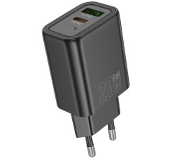 Сетевое зар. устр. Hoco N61 1USB/1С PD/QC3.0 3A 20W черное