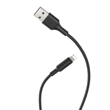  Usb Кабель-зарядка Lightning Hoco X25 Soarer 2A 1м силиконовый чёрный