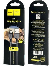 Usb Кабель-зарядка Micro Hoco X20 Flash 2.4A 1м силиконовый черный