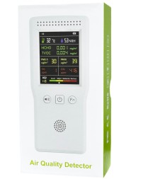 Портативная ручная метеостанция (температура/влажность/уровень CO2, HCHO, TVOC) Air Detector   белая