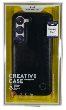 Накладка для Samsung Galaxy S23 Keephone Creative case под кожу чёрная