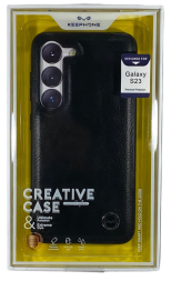 Накладка для Samsung Galaxy S23 Keephone Creative case под кожу чёрная