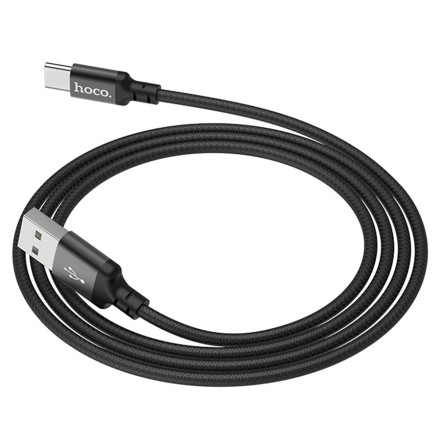  Usb Кабель-зарядка Type-C Hoco X14 Times speed 2.4A 2м в тканевой оплетке черный