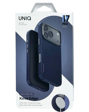  Накладка для i-Phone 17 Pro Uniq Keva Edge Magsafe синяя