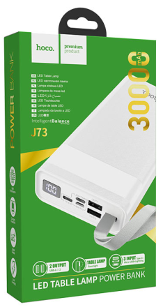  Powerbank Hoco J73 2USB 30000mAh с цифровым индикатором белый