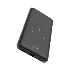 Powerbank с беспроводной зарядкой Hoco J50 10000mAh 1USB+1C+Lightning+Micro черный
