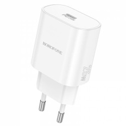 Сетевое зар. устр. Borofone BA82A с кабелем Type-C на Type-C 1C 25W 3A белое