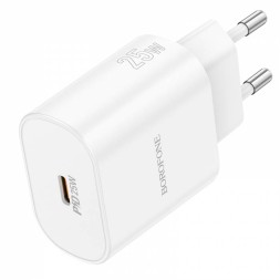 Сетевое зар. устр. Borofone BA82A с кабелем Type-C на Type-C 1C 25W 3A белое