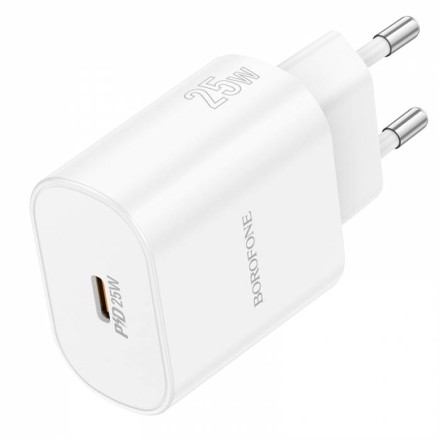  Сетевое зар. устр. Borofone BA82A с кабелем Type-C на Type-C 1C 25W 3A белое