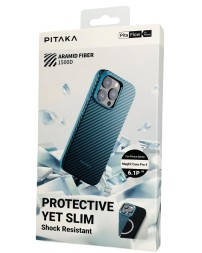Накладка для i-Phone 15 Pro 6.1&quot; Pitaka MagEZ Case Pro 4  Protective Yet Slim синий, кевлар(арамид)