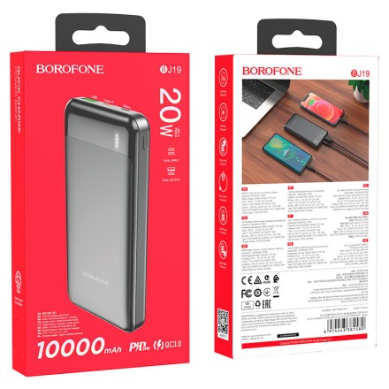  Powerbank Borofone BJ19 10000mAh 1USB/1C 18W/20W черный