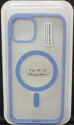 Накладка для i-Phone 13 6.1&quot; Magsafe силикон прозрачный бока лиловые