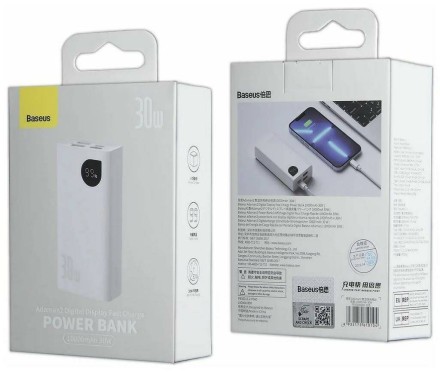  Powerbank Baseus Adaman2 10000mAh 2USB/1USB-C 30W (PPAD040002) белый