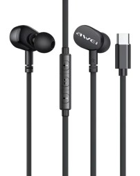 Стереонаушники Awei TC-7 с микрофоном Type-C 1.2м черные