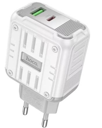  Сетевое зар. устр. Hoco C136A 1USB/1C QC3.0 45W белое