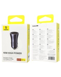Автомобильное заряд. устр. Baseus Golden Contactor Pro 1USB+1C 40W CCJD-0G серое