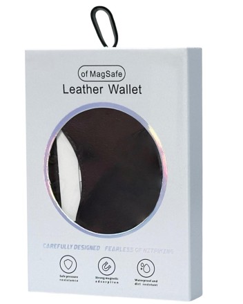  Кожаный чехол-бумажник Leather Wallet с MagSafe для Apple i-Phone сиреневый