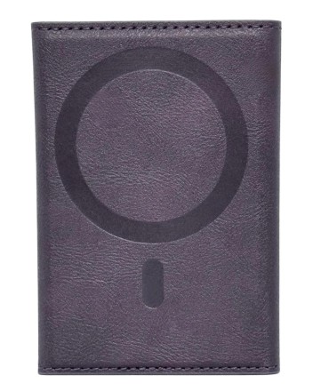  Кожаный чехол-бумажник Leather Wallet с MagSafe для Apple i-Phone сиреневый