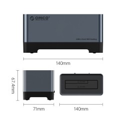 Док-станция для 2 HDD Orico 5818C3-GY 5Gbps USB-C черная