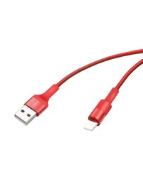Usb Кабель-зарядка Lightning Hoco X26 Xpress 2.4A 1м в тканевой оплётке красный