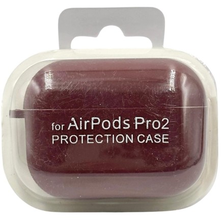  Силиконовый чехол для AirPods Pro 2 c карабином бордовый