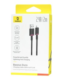 Usb Кабель-зарядка Lightning Baseus Dura Series 2.4A 2м (P10377801U01-03) красно-черный