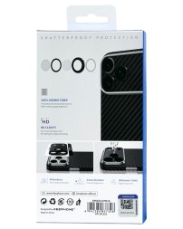 Защитное стекло i-Phone 17 Pro Max на линзы камеры Keephone Kevlar Lens черное