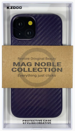  Накладка для i-Phone 14 K-Doo Mag Noble кожаная под карбон фиолетовая