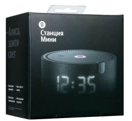  Умная колонка Яндекс Станция Мини Плюс с часами черная