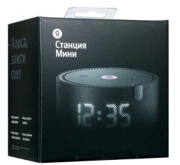 Умная колонка Яндекс Станция Мини Плюс с часами черная