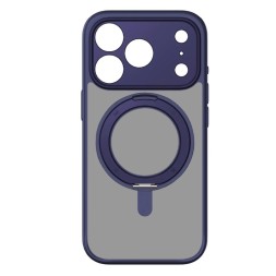 Накладка для i-Phone 17 Pro Max Momax Roller Magsafe с подставкой синий