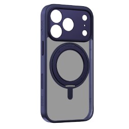 Накладка для i-Phone 17 Pro Max Momax Roller Magsafe с подставкой синий