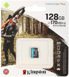 micro SDXC карта памяти Kingston 128GB Class10 170R A2 U3 V30 Canvas Go Plus без ад..(SDCG3/128GBSP)