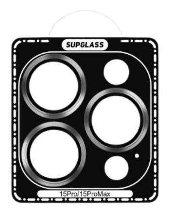  Защитное стекло для задней камеры Supglass XC-31 iPh 15Pro/15 Pro Max 3pcs черное