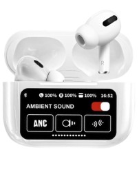 Беспроводные наушники TWS с дисплеем Earphone Y16 BT5.3/4ч/ANC/ENC белые