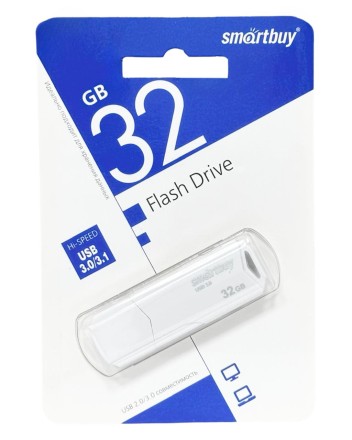  3.1 USB флеш накопитель SmartBuy 32GB CLUE White (SB32GBCLU-W3)