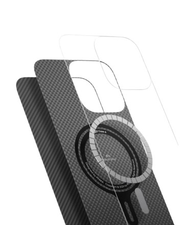  Накладка для i-Phone 16 Pro Max 6.9&quot; Pitaka Ultra Slim case черно-серая