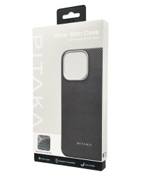 Накладка для i-Phone 16 Pro Max 6.9&quot; Pitaka Ultra Slim case черно-серая