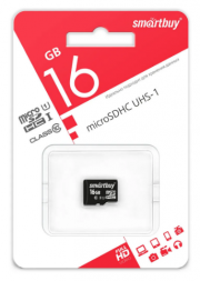micro SDHC карта памяти Smartbuy 16GB Сlass 10 (без адаптеров)