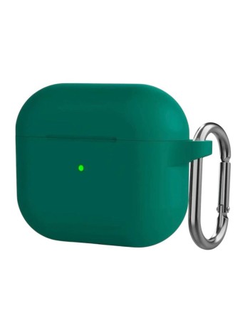  Силиконовый чехол для AirPods Pro 2 c карабином ярко-зеленый