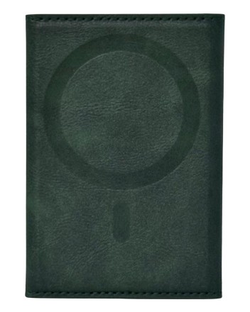  Кожаный чехол-бумажник Leather Wallet с MagSafe для Apple i-Phone зеленый