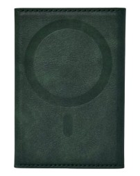Кожаный чехол-бумажник Leather Wallet с MagSafe для Apple i-Phone зеленый