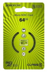 micro SDXC карта памяти Borofone 64GB Class 10 (без адаптера)