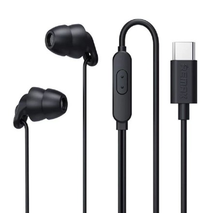  Наушники с микрофоном Remax wired sleep earphones RM-518a Type-C чёрные