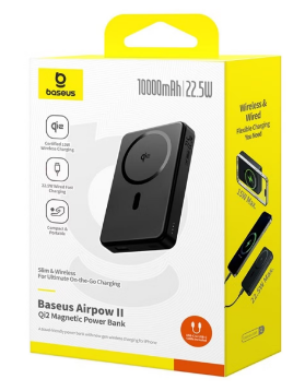 Powerbank Baseus Airpow 2 Qi2 Magnetic 10000mAh 1USB/1C 20W (P1008000123-00) черный