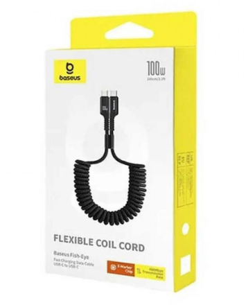  Кабель-зарядка Type-C на Type-C Baseus Fish Eye 100W 1м (P10320203111-00) черный