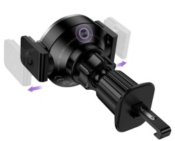 Держатель c беспроводной зарядкой в воздуховод Hoco HW35 15W магнитный черный