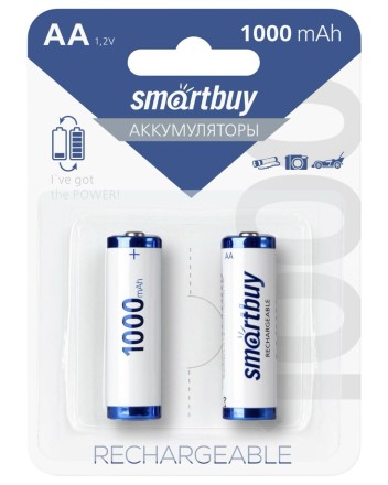  Аккумулятор NiMh Smartbuy AA/2BL 1000 mAh (24/240) (SBBR-2A02BL1000)